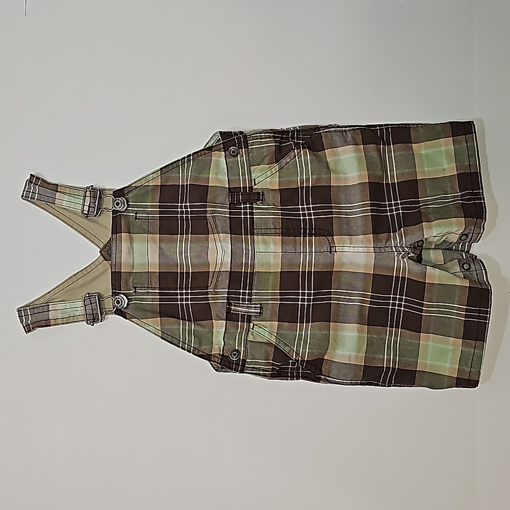Gymboree Shortall‎ Coverall Overall Romper Plaid Checkered Adjustable Snap 2T